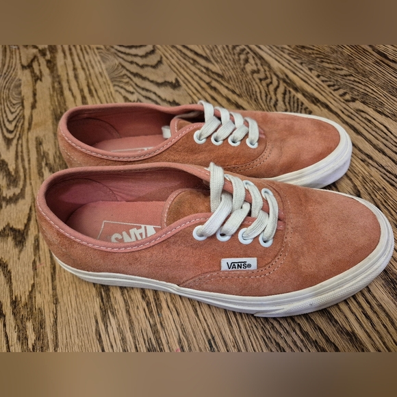 Vans Shoes - Vans Pig Suede Pink Sneakers with White Laces